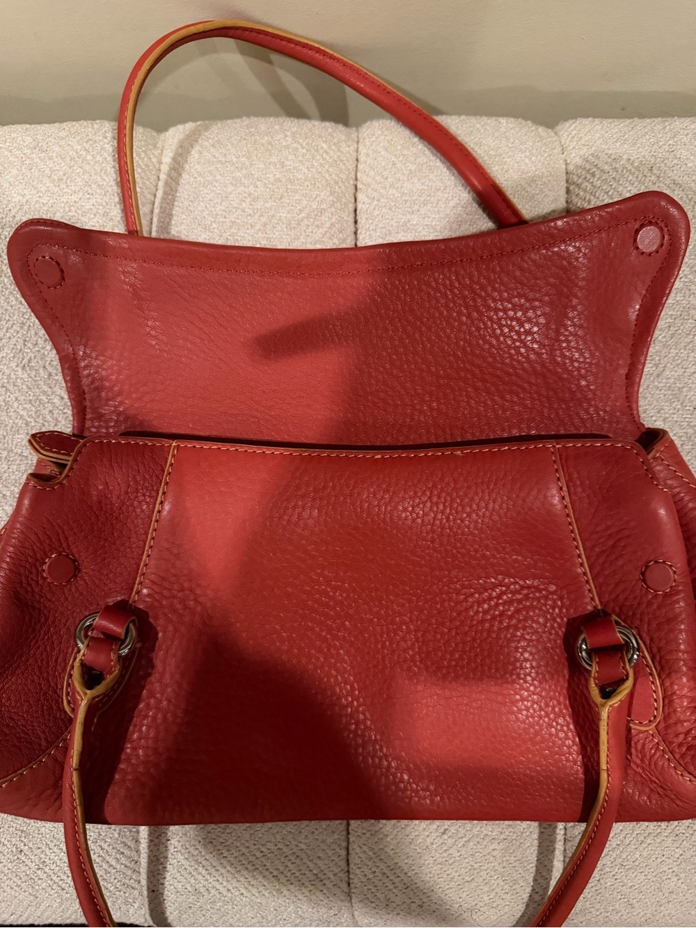 Cole Haan Tan Leather Double-Handle Shoulder Bag - Picture 4 of 12